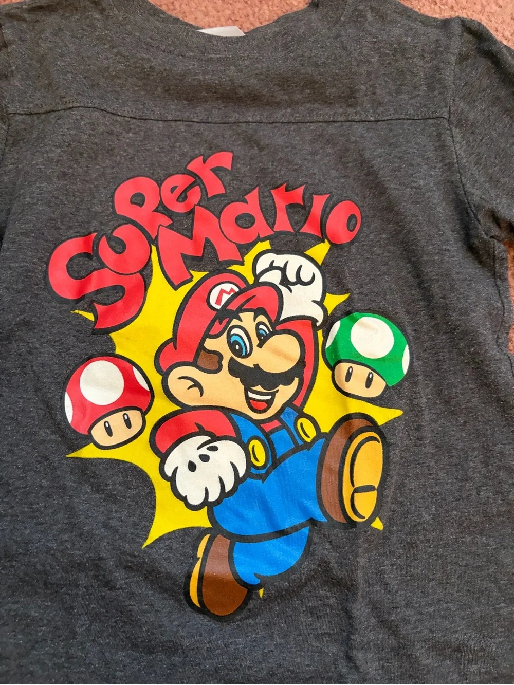 Super Mario & Yoshi Kids Graphic Tee - Green, Blue, Gray
